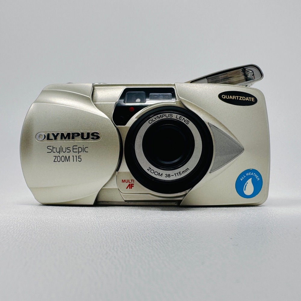 Olympus Stylus Epic Zoom 115 Quartzdate 35mm Film Camera Silver All Weather